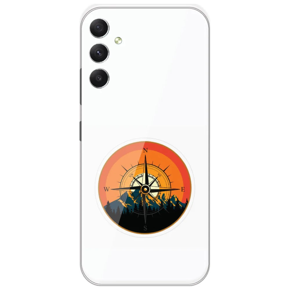 Mountain Compass - Printed Silicone Case for Samsung Galaxy A34