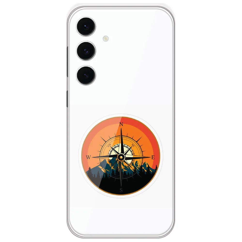 Mountain Compass - Printed Silicone Case for Samsung Galaxy S24 FE