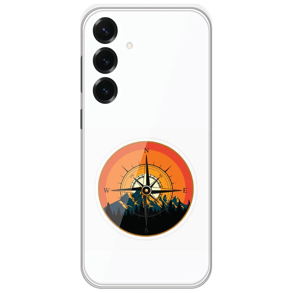 Mountain Compass - Printed Silicone Case for Samsung Galaxy S25 Plus