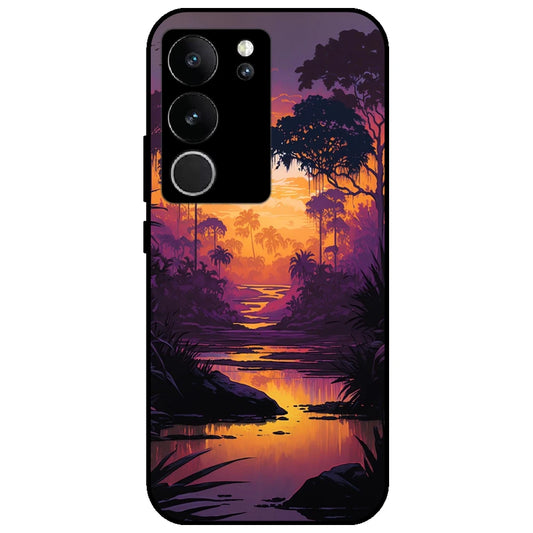 Mountains & The River - Glossy Metal Silicone Case for Vivo V29 5G