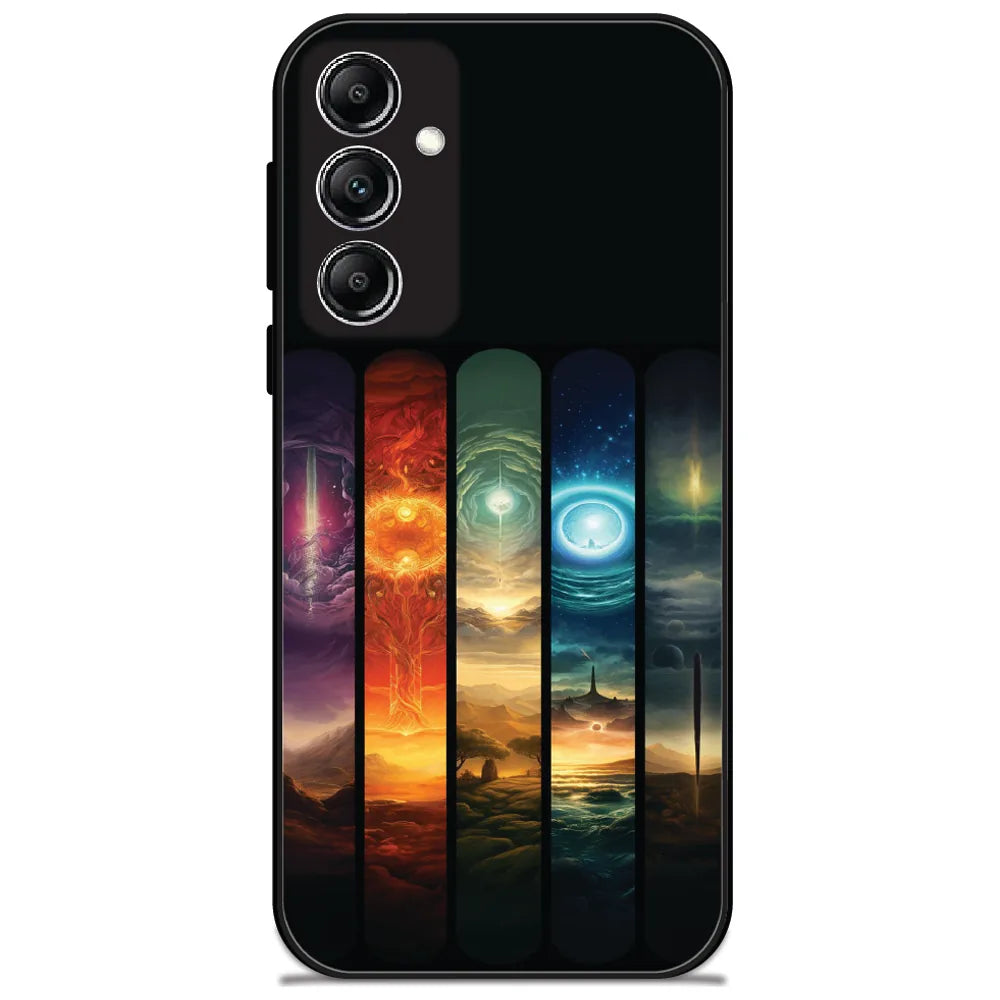 Mystic Realm Panels - Glossy Metal Silicone Case for Samsung Galaxy A14