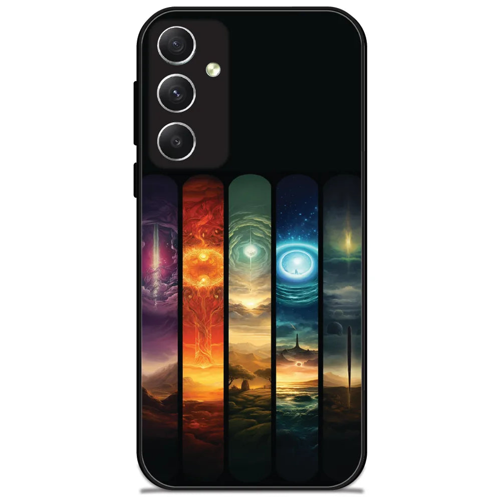 Mystic Realm Panels - Glossy Metal Silicone Case for Samsung Galaxy A34