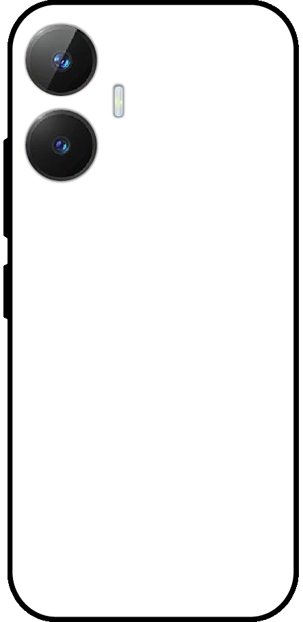 Realme Narzo N55 back cover mockup - customisable glossy metal silicone case