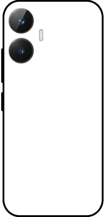 Realme Narzo N55 back cover mockup - customisable glossy metal silicone case