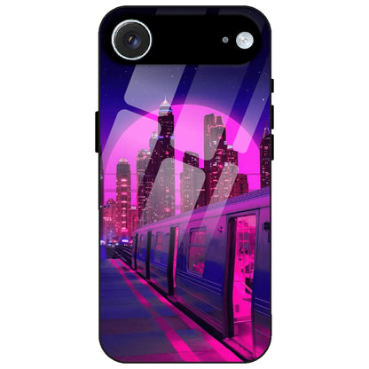 Neon City Synthwave - Glass Case for Apple iPhone Air