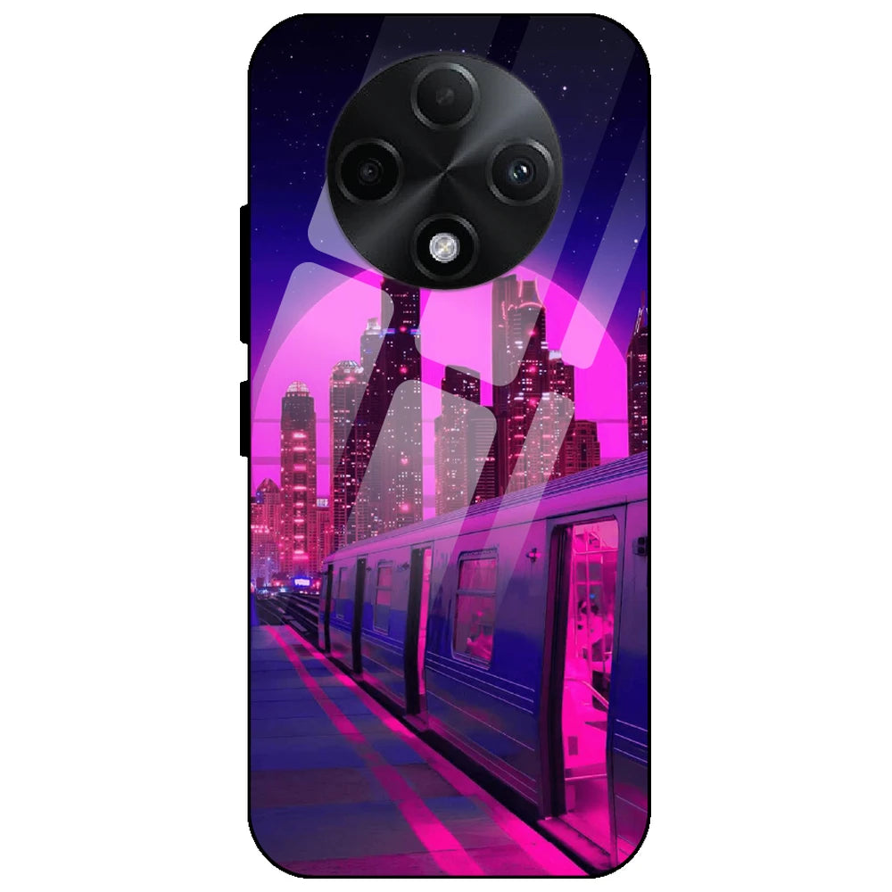 Neon City Synthwave - Glass Case for Oppo F27