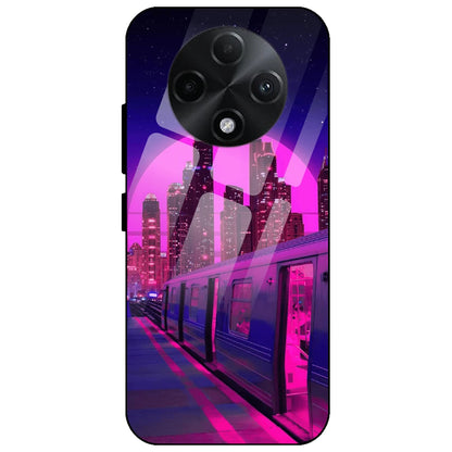 Neon City Synthwave - Glass Case for Oppo F27 Pro
