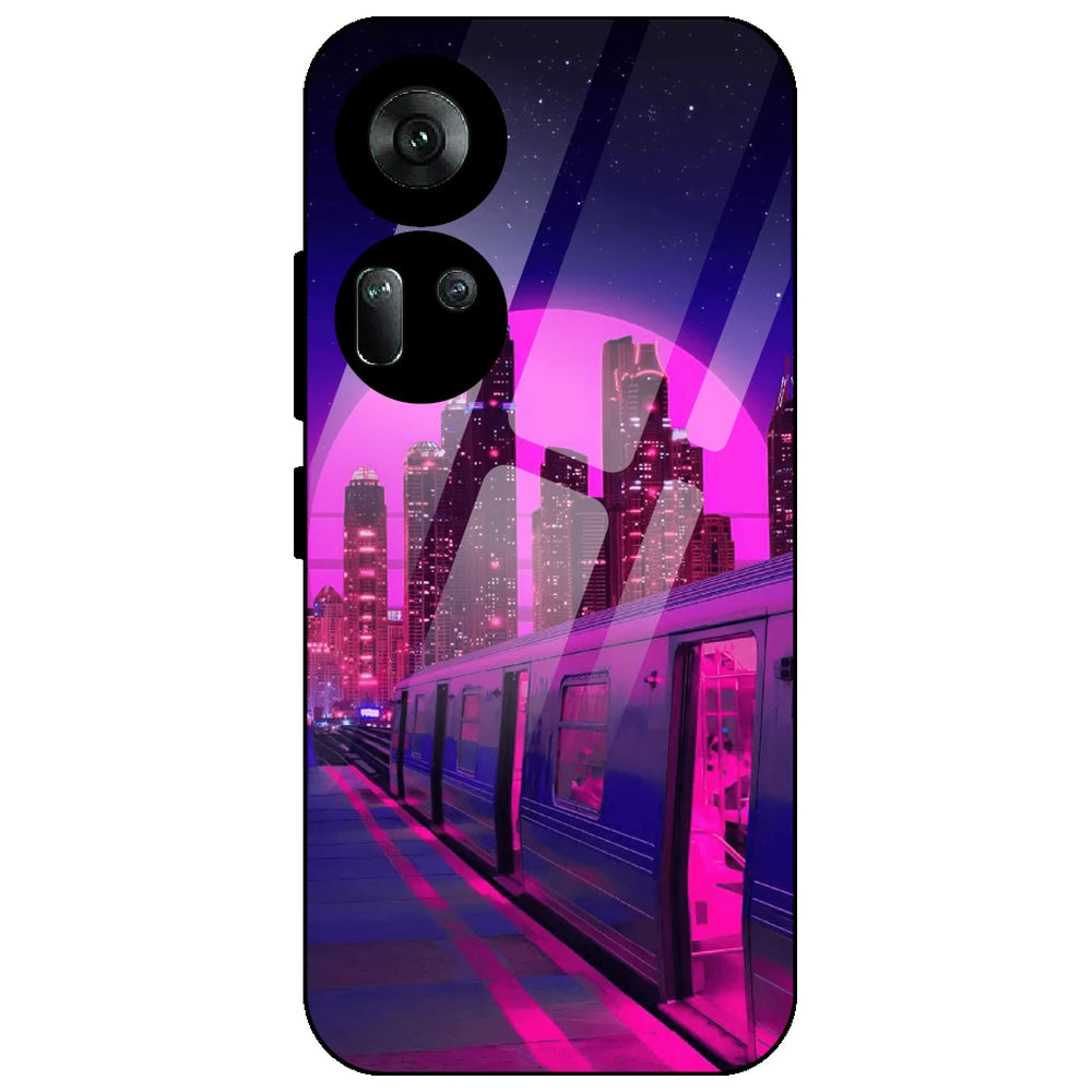 Neon City Synthwave - Glass Case for Oppo Reno 11