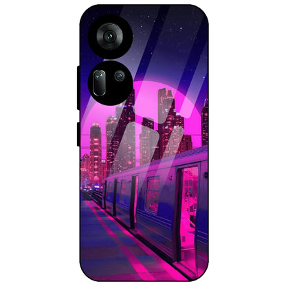 Neon City Synthwave - Glass Case for Oppo Reno 11