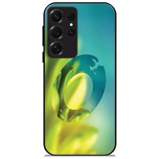 Neon Green Glow - Glossy Metal Silicone Case for Samsung Galaxy S25 Ultra