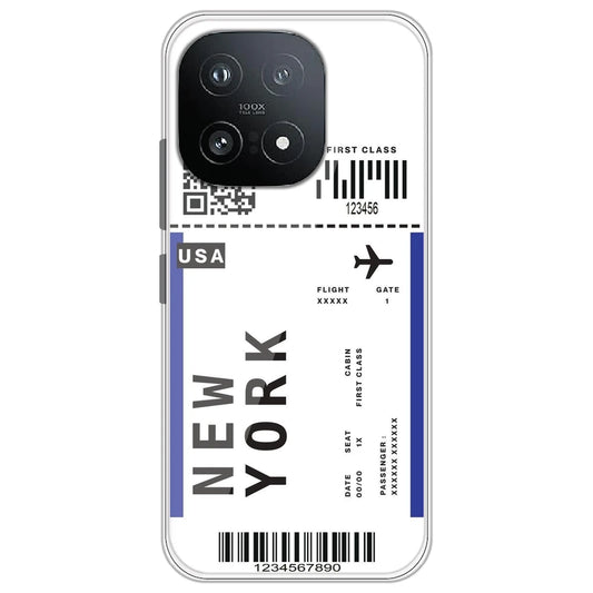 New York Ticket - Clear Printed Silicone Case for iQOO 15