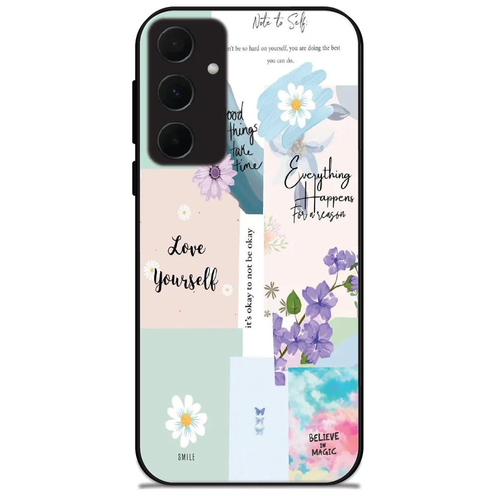 Note To Self Collage - Glossy Metal Silicone Case for Samsung Galaxy A35