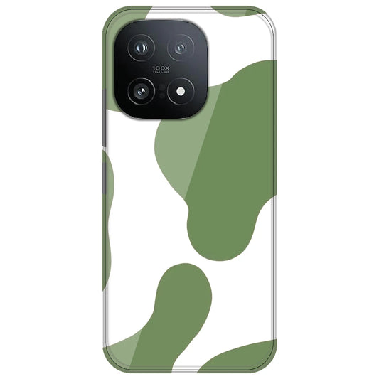 Olive Green Cow Print - Clear Printed Silicone Case for iQOO 15