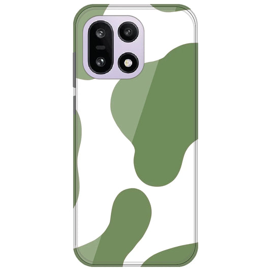 Olive Green Cow Print - Clear Printed Silicone Case for OnePlus 15
