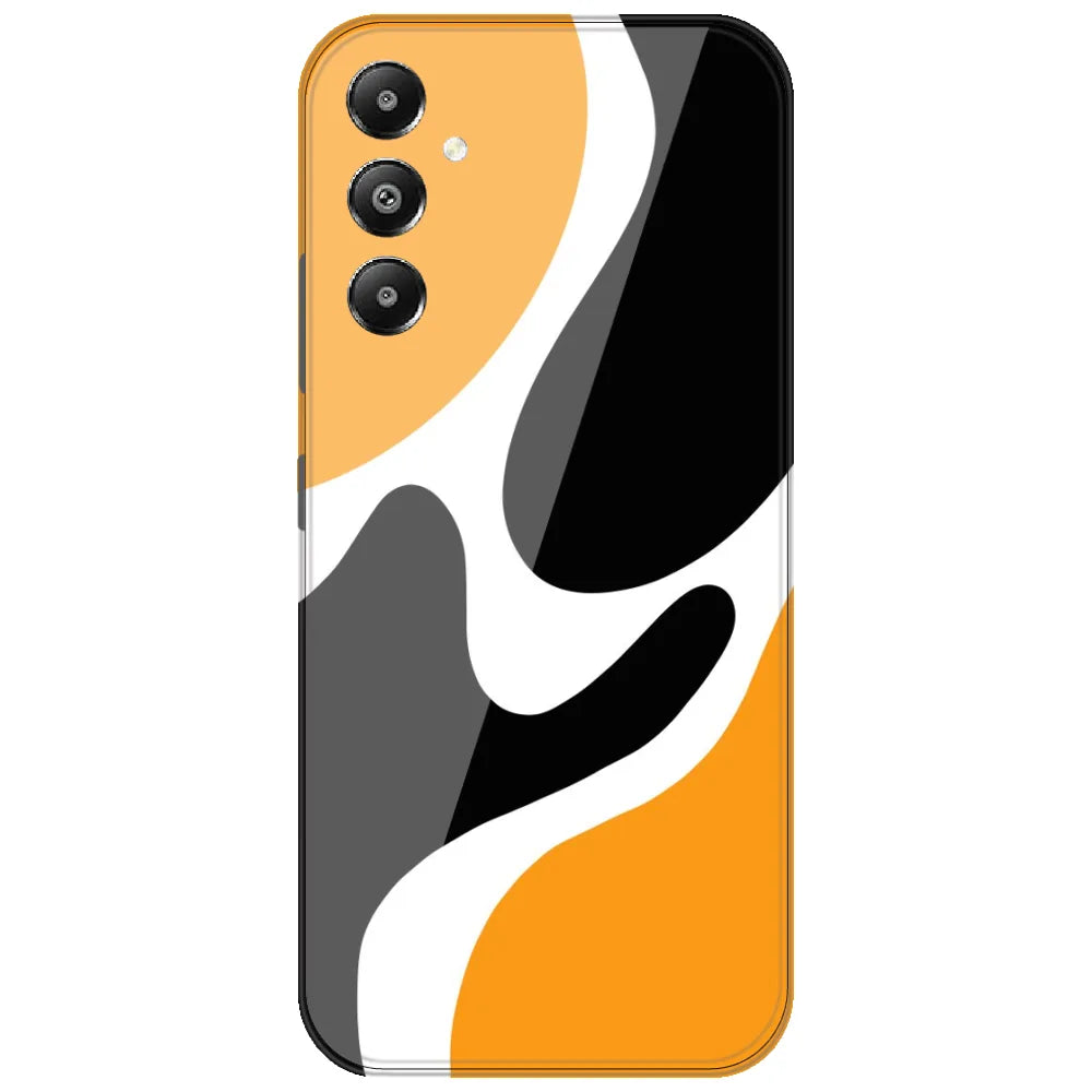 Orange Black Waves - Printed Silicone Case for Samsung Galaxy A05s