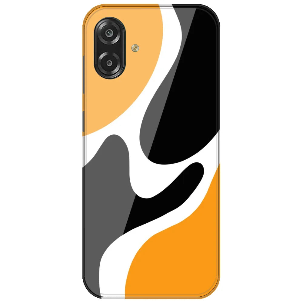 Orange Black Waves - Printed Silicone Case for Samsung Galaxy A07 4G