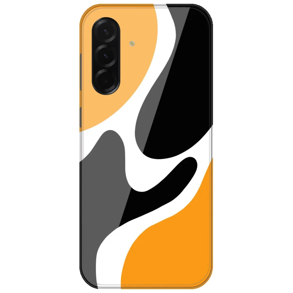 Orange Black Waves - Printed Silicone Case for Samsung Galaxy A17