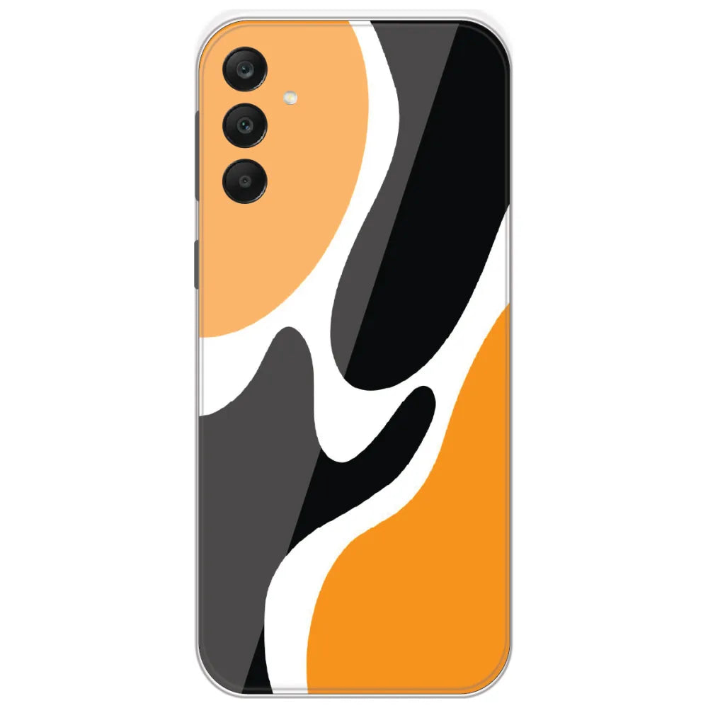 Orange Black Waves - Printed Silicone Case for Samsung Galaxy A25