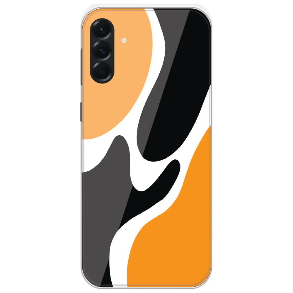 Orange Black Waves - Printed Silicone Case for Samsung Galaxy A56