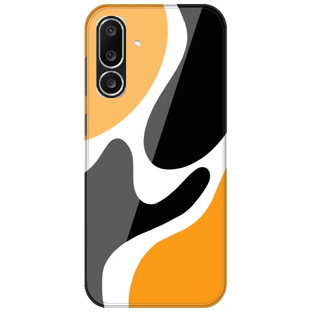 Orange Black Waves - Printed Silicone Case for Samsung Galaxy M36