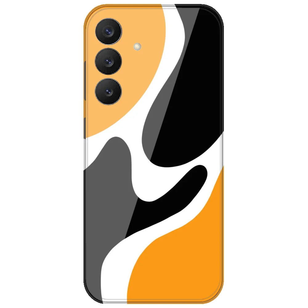 Orange Black Waves - Printed Silicone Case for Samsung Galaxy S26