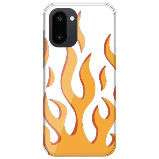 Orange Flames - Clear Printed Silicone Case for OnePlus 15R