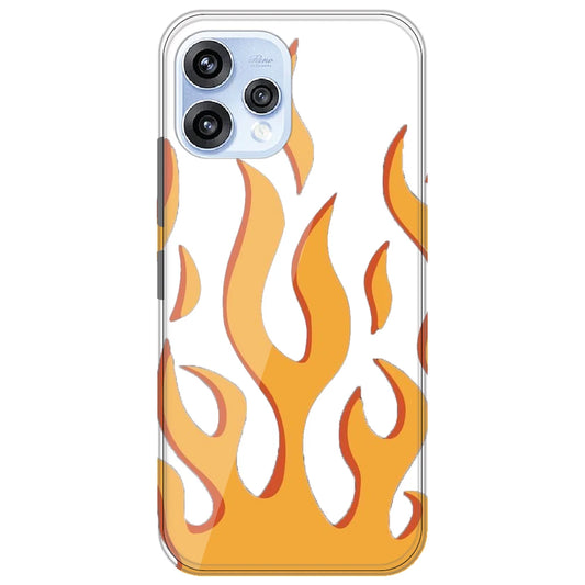 Orange Flames - Clear Printed Silicone Case for Oppo Reno 15
