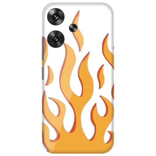 Orange Flames - Clear Printed Silicone Case for Poco F6