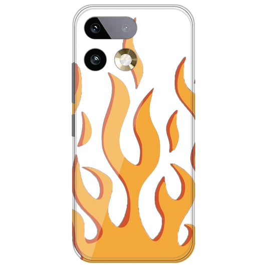 Orange Flames - Clear Printed Silicone Case for Realme 16 Pro Plus