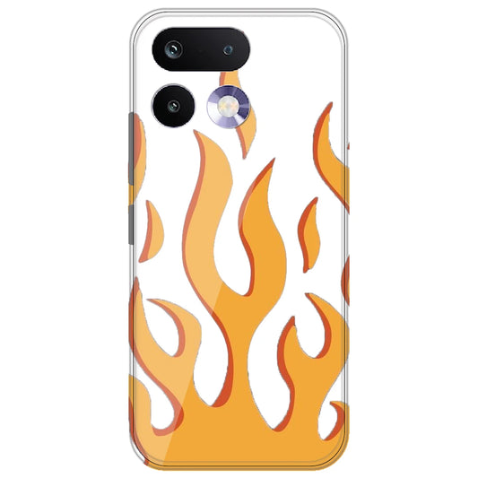 Orange Flames - Clear Printed Silicone Case for Realme 16 Pro