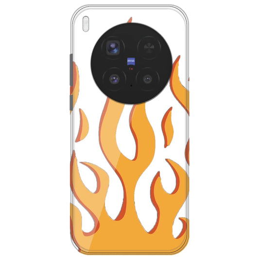 Orange Flames - Clear Printed Silicone Case for Vivo X300 Pro