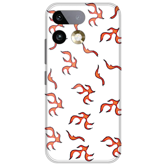 Orange Mini Flames - Clear Printed Silicone Case for Realme 16 Pro Plus