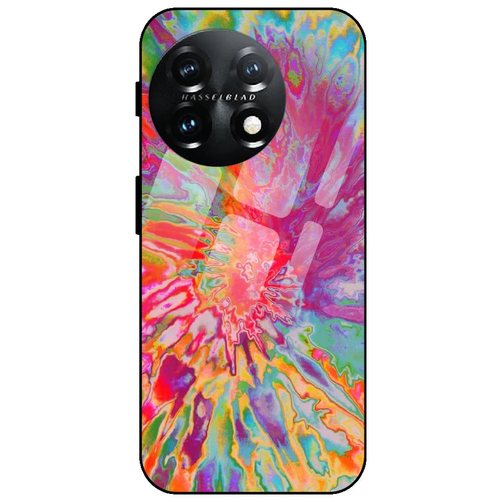 Orange Splash Tie Dye - Glass Case for OnePlus 11