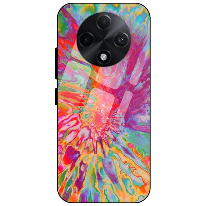 Orange Splash Tie Dye - Glass Case for Oppo F27 Pro
