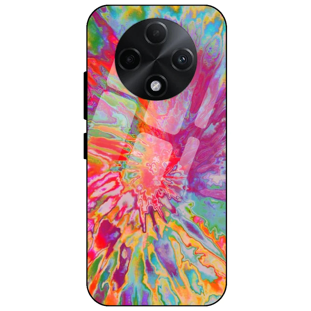 Orange Splash Tie Dye - Glass Case for Oppo F27 Pro Plus