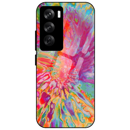 Orange Splash Tie Dye - Glass Case for Oppo Reno 12 Pro