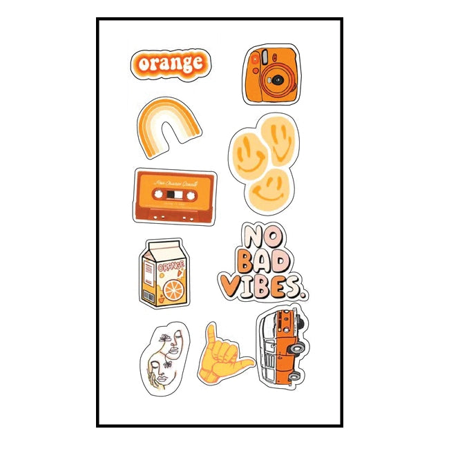 Orange Themed Stickers