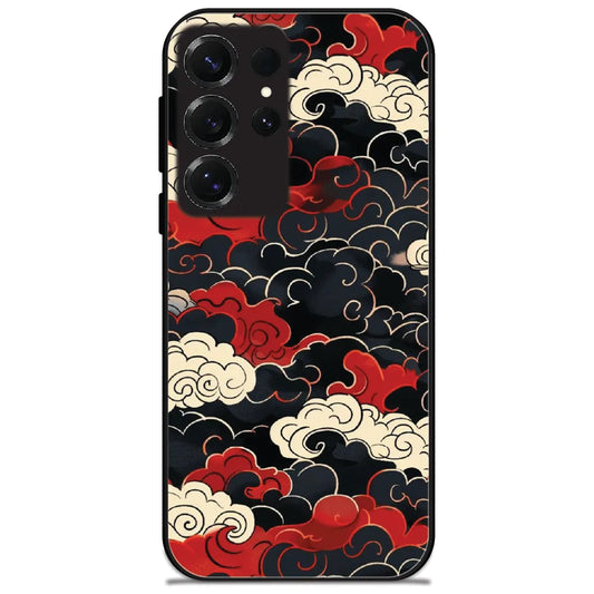 Oriental Cloud Swirls - Glossy Metal Silicone Case for Samsung Galaxy S25 Ultra