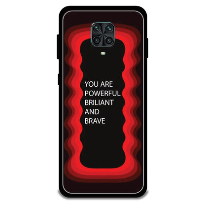 'You Are Powerful, Brilliant & Brave' - Red Armor Case For Redmi Models Redmi Note 10