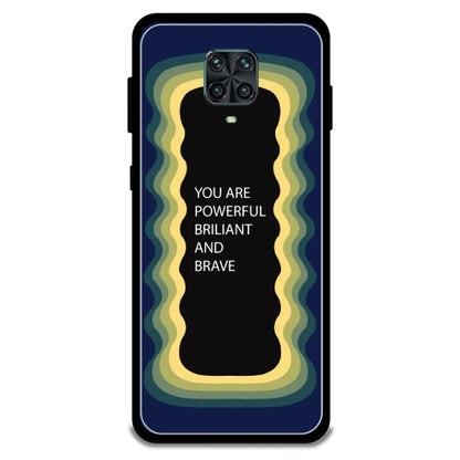 'You Are Powerful, Brilliant & Brave' - Dark Blue Armor Case For Redmi Models Redmi Note 9 Pro