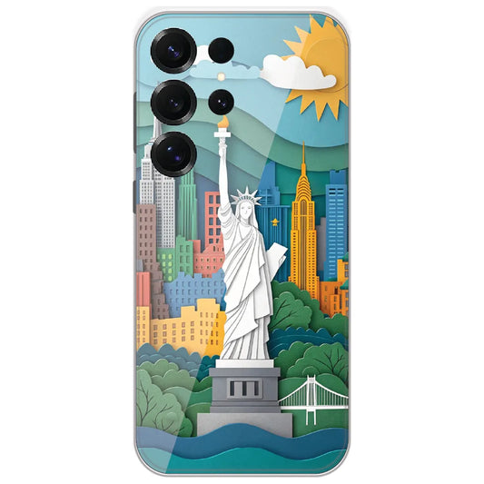 Paper Cut New York - Printed Silicone Case for Samsung Galaxy S25 Ultra