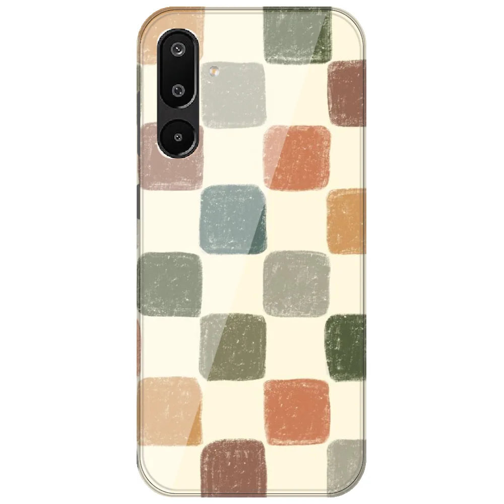 Pastel Crayon Checks - Printed Silicone Case for Samsung Galaxy M16