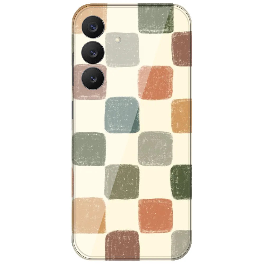 Pastel Crayon Checks - Printed Silicone Case for Samsung Galaxy S26