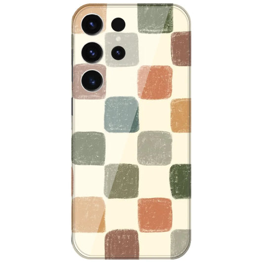 Pastel Crayon Checks - Printed Silicone Case for Samsung Galaxy S26 Ultra