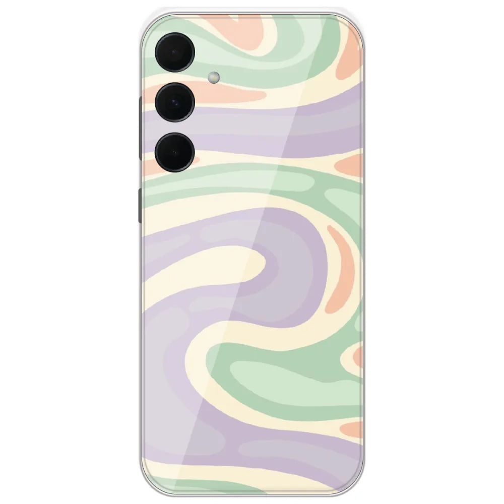 Pastel Groovy Swirl - Printed Silicone Case for Samsung Galaxy A35