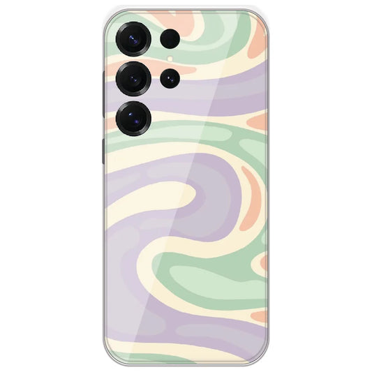Pastel Groovy Swirl - Printed Silicone Case for Samsung Galaxy S25 Ultra