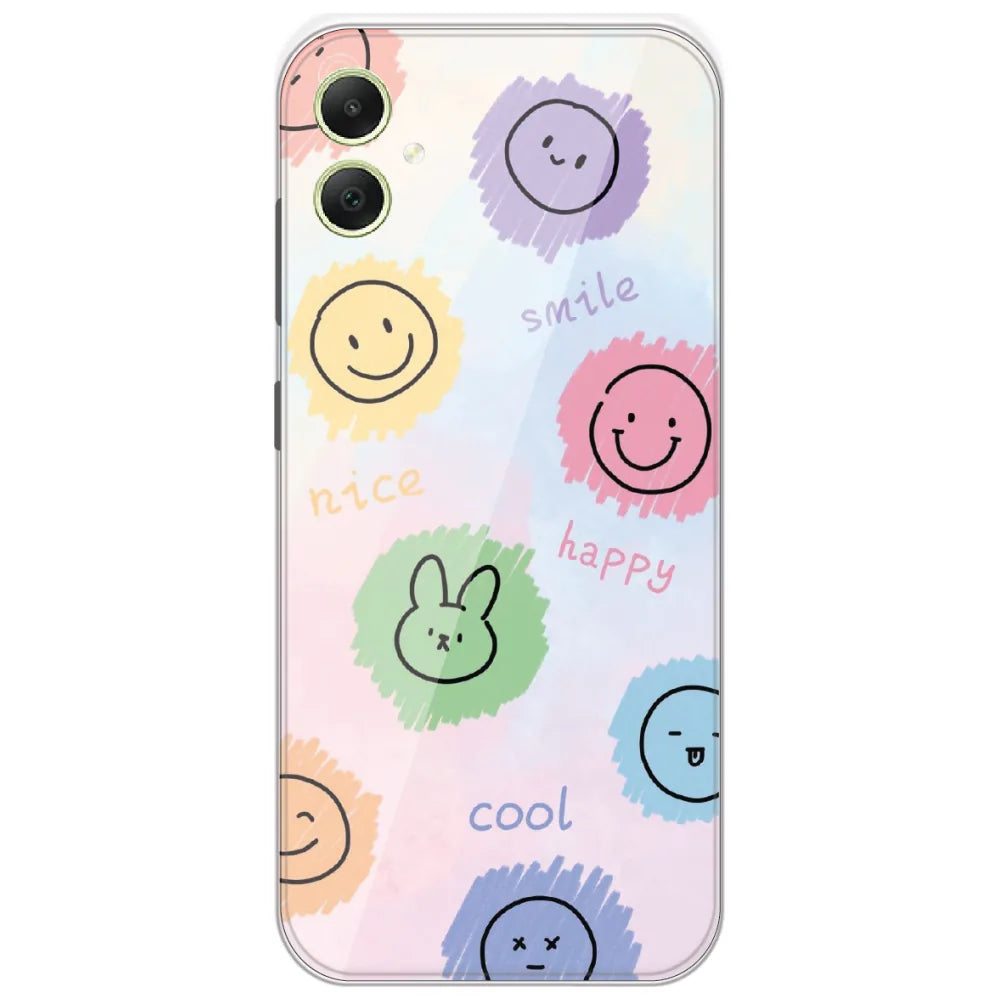 Pastel Smiley Doodles - Printed Silicone Case for Samsung Galaxy A05
