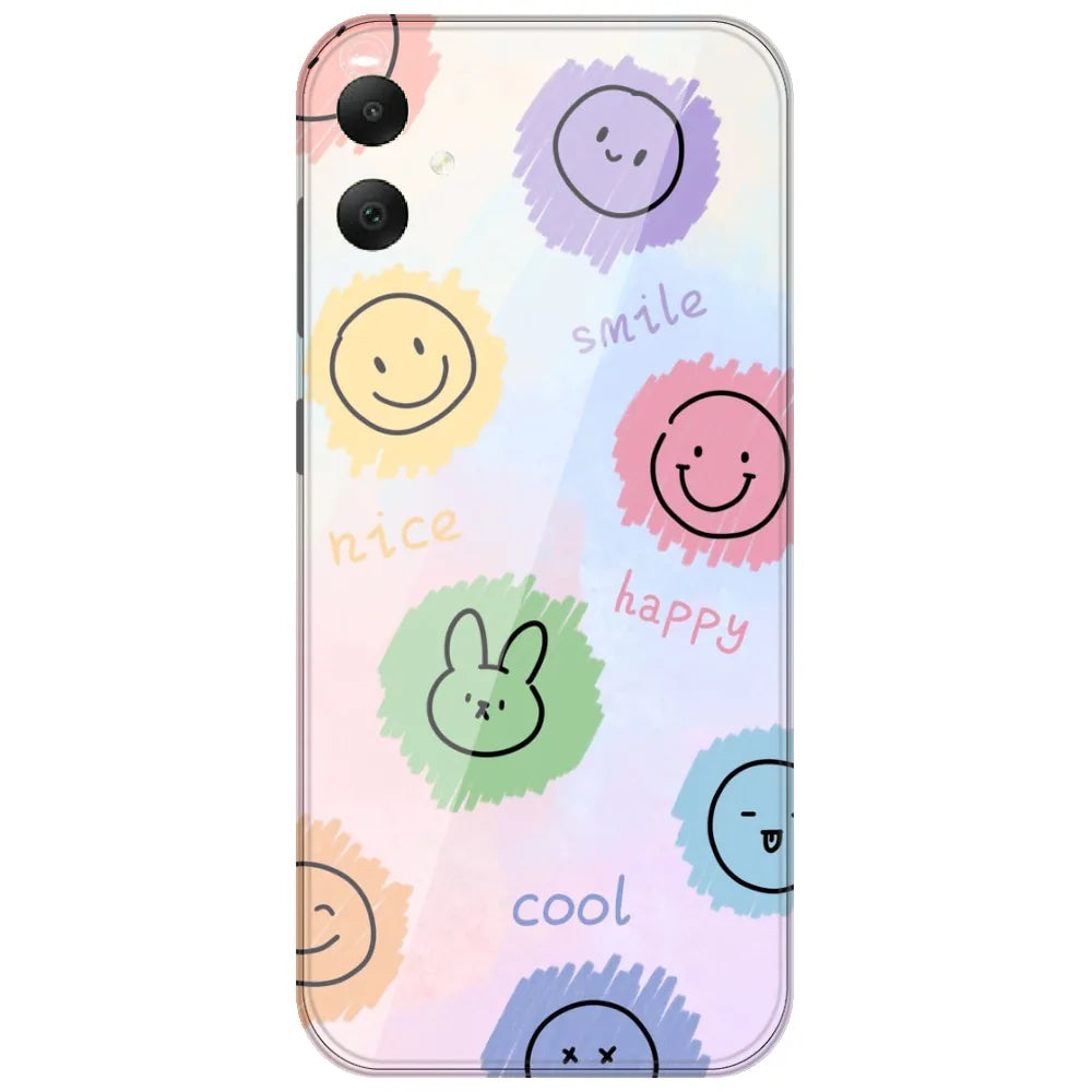 Pastel Smiley Doodles - Printed Silicone Case for Samsung Galaxy A06