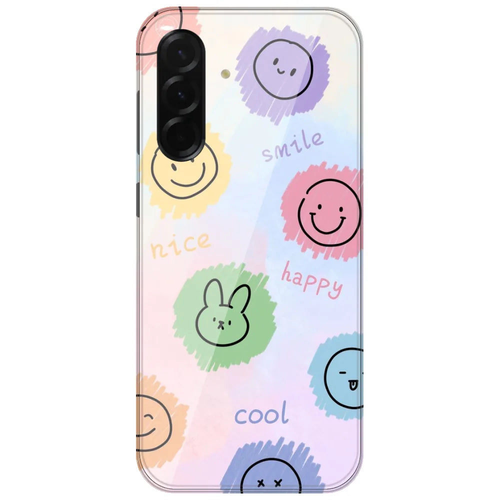 Pastel Smiley Doodles - Printed Silicone Case for Samsung Galaxy A26