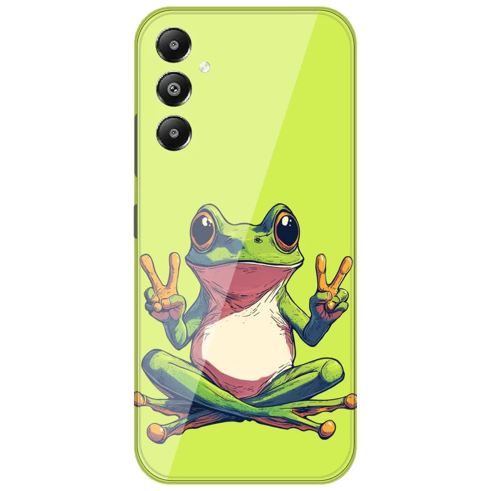 Peace Sign Frog - Printed Silicone Case for Samsung Galaxy A05s